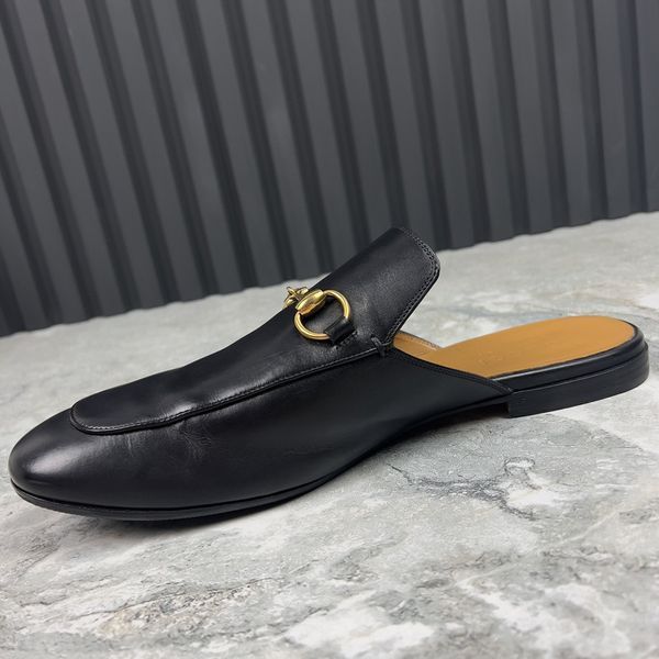 Horsebit Jordaan Mule Black Leather