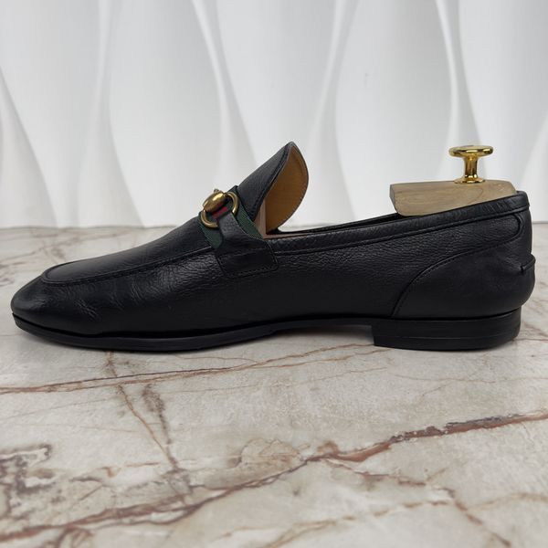Jordaan Web Horsebit Loafers Black Leather