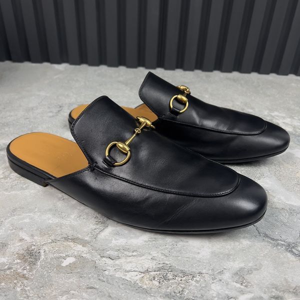 Horsebit Jordaan Mule Black Leather
