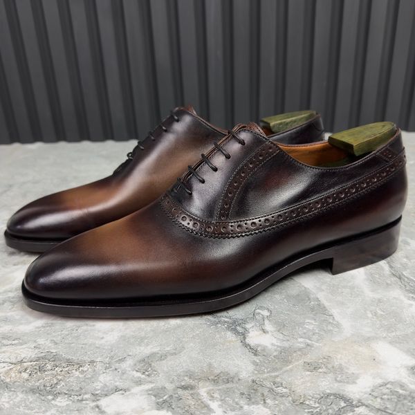 Derby Lace Up Brown Leather