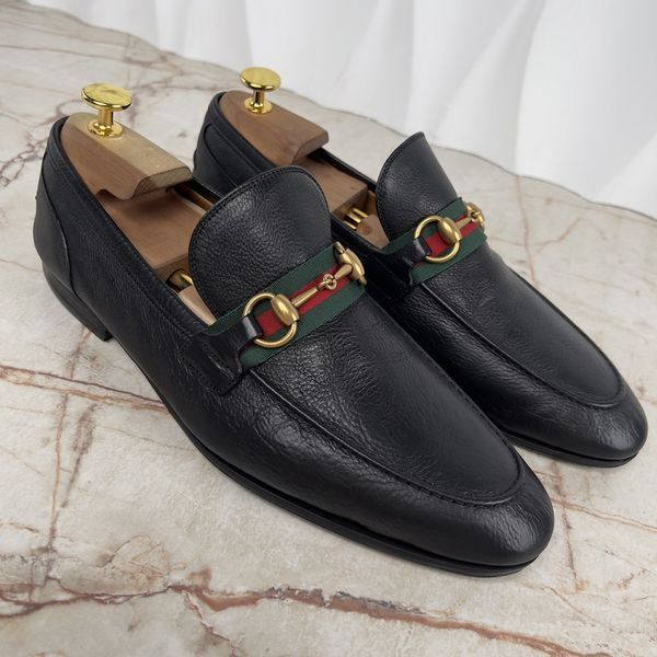 Jordaan Web Horsebit Loafers Black Leather