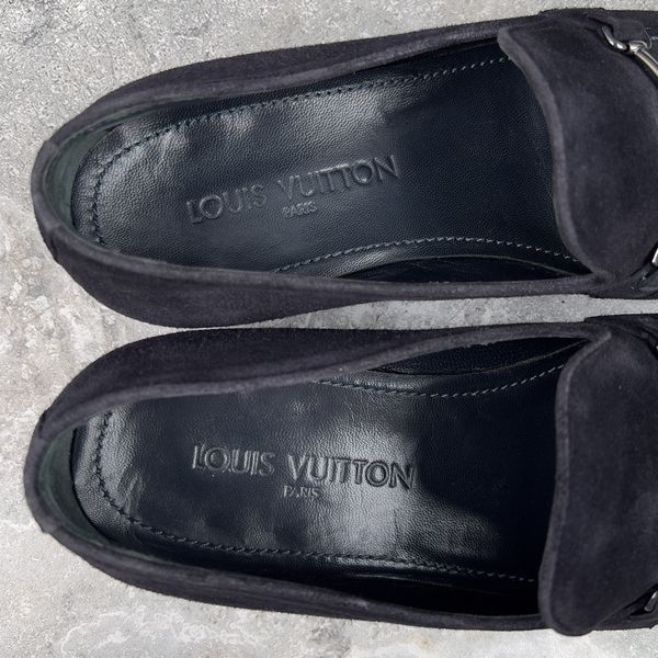 LV Club Logo Loafers Navy Blue Suede