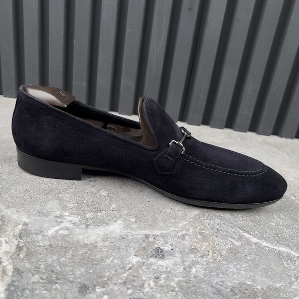 LV Club Logo Loafers Navy Blue Suede