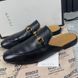 Horsebit Jordaan Mule Black Leather