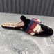 Princetown Embroidered Bees Stars Mule Black Velour