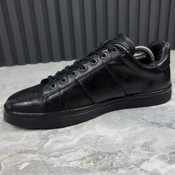 Ace GG Guccissima Monogram Sneakers Glazed Black Leather