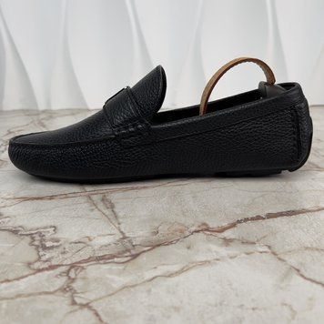 Racetrack Moccasins Black Leather