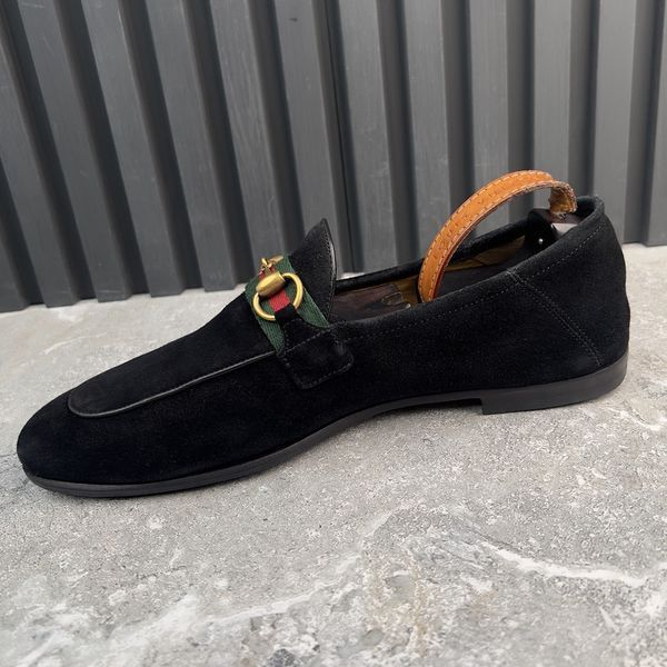 Jordaan Horsebit Web Loafers Black Suede
