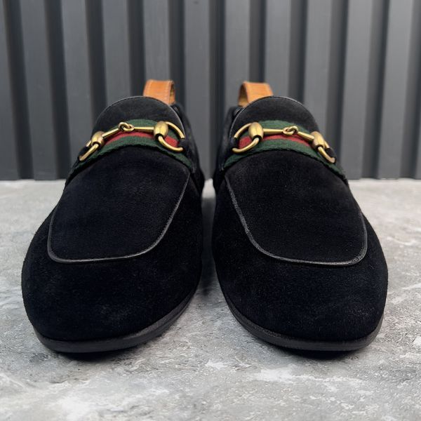 Jordaan Horsebit Web Loafers Black Suede