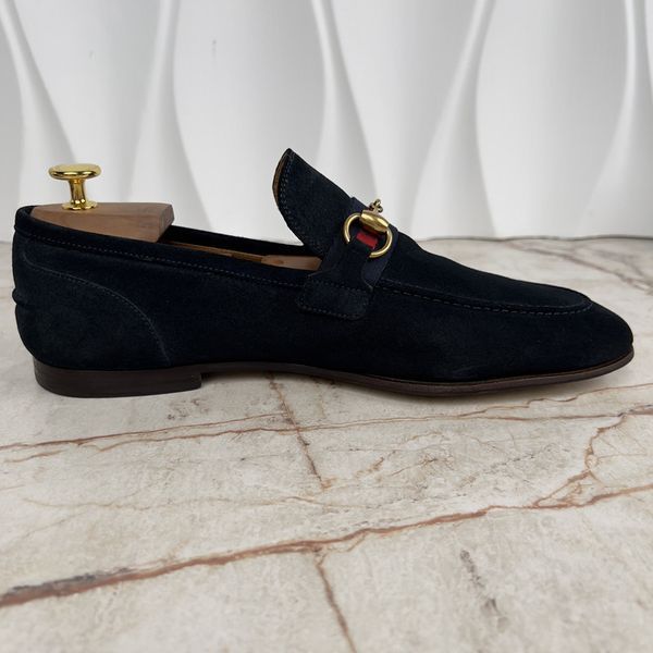 Jordaan Web Horsebit Loafers Blue Suede