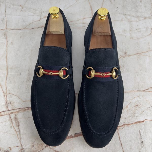 Jordaan Web Horsebit Loafers Blue Suede