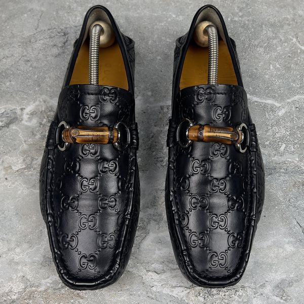 Bamboo Horsebit GG Vintage Moccasins Brown Leather