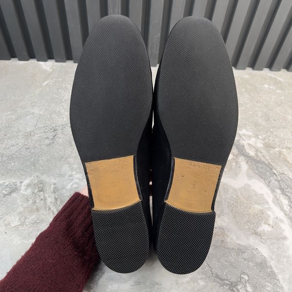 Jordaan Horsebit Web Loafers Black Suede