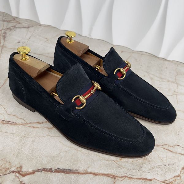 Jordaan Web Horsebit Loafers Blue Suede