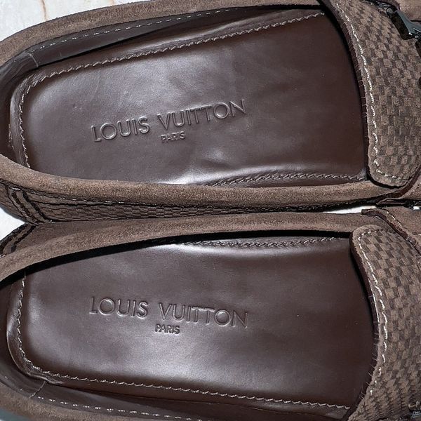 Monte Carlo Damier Driving Moccasin Brown Suede