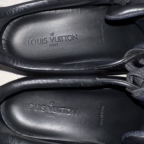 Luxembourg Trainers Embroidered Logo Black Leather