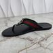 Web GG Interlocking Buckle Thong Sandals Black Leather