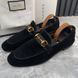 Jordaan Horsebit Web Loafers Black Suede