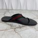 Web GG Interlocking Buckle Thong Sandals Black Leather