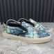 Bloom Flower Print Blue GG Supreme Canvas Slip-on