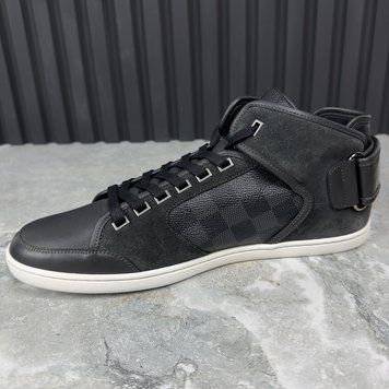 Damier Sneakers Graphite Canvas Gray Suede