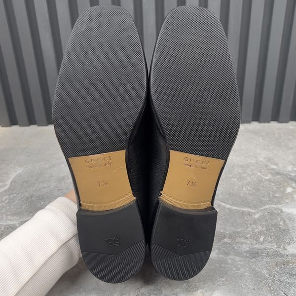 Brixton Horsebit Collapsible Heels Loafers Black Leather