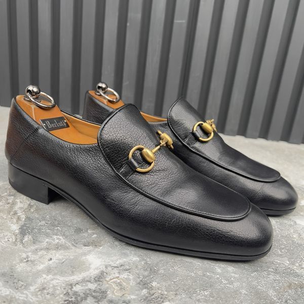 Brixton Horsebit Collapsible Heels Loafers Black Leather