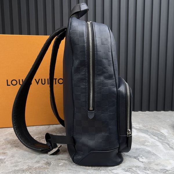 Campus Backpack Damier Infini Astral Navy Blue Leather