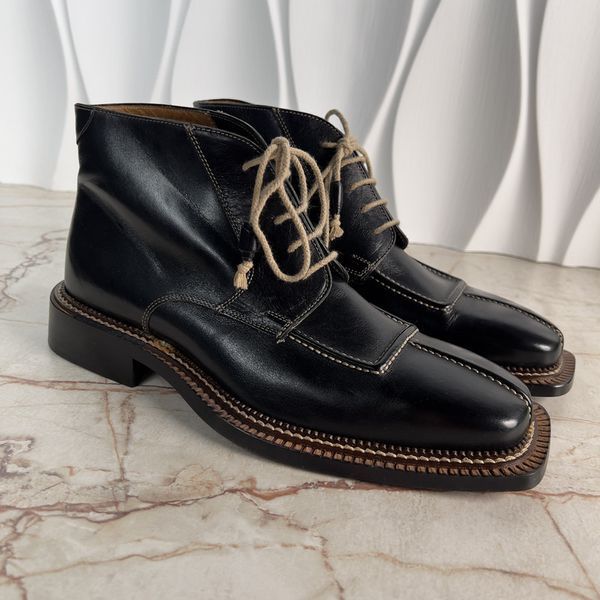 Boots Black Leather line Calzoleria Norvegese