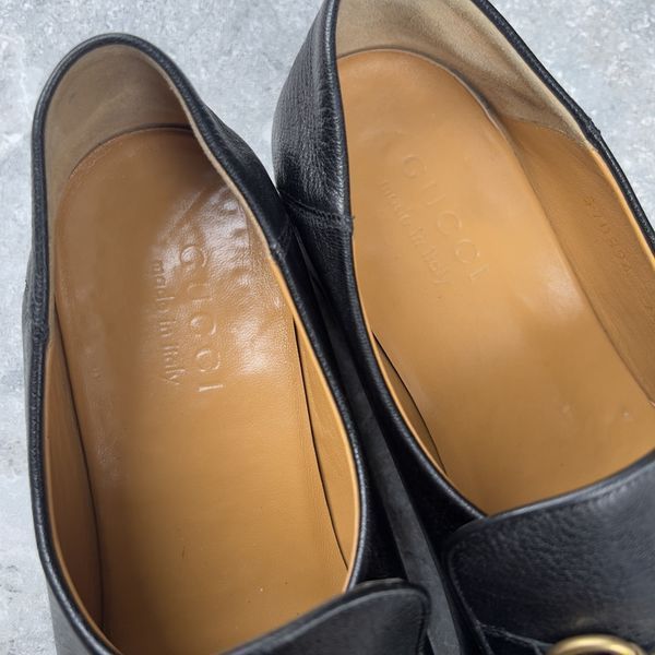 Brixton Horsebit Collapsible Heels Loafers Black Leather