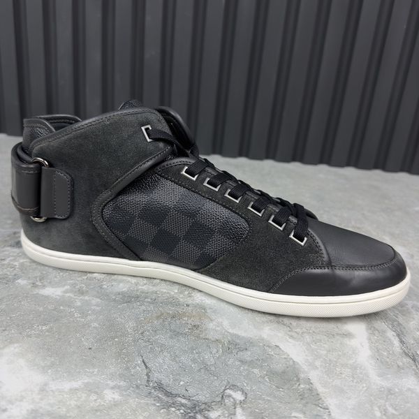 Damier Sneakers Graphite Canvas Gray Suede