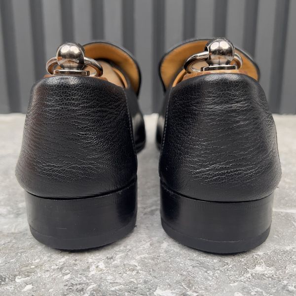 Brixton Horsebit Collapsible Heels Loafers Black Leather