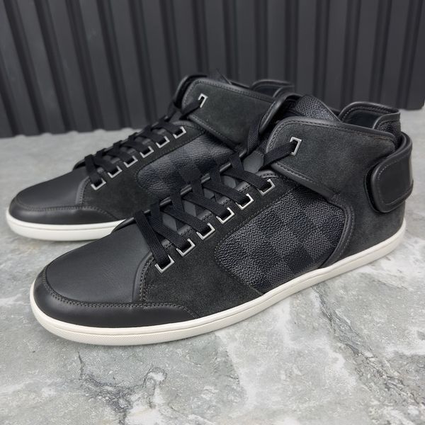 Damier Sneakers Graphite Canvas Gray Suede