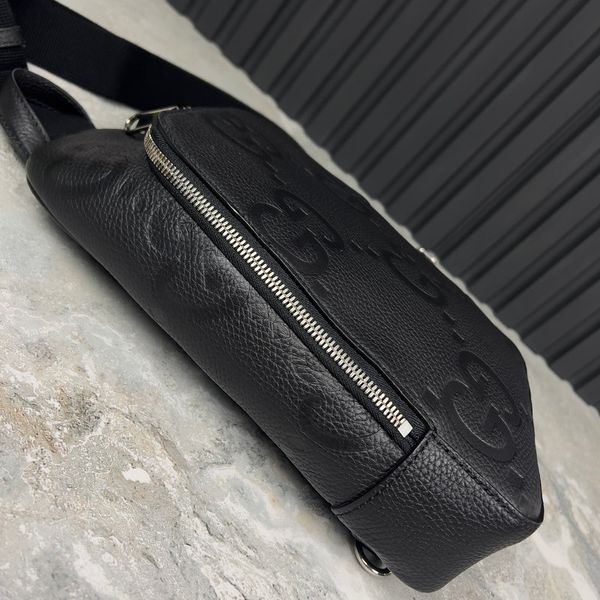 Jumbo Sling Crossbody black leather
