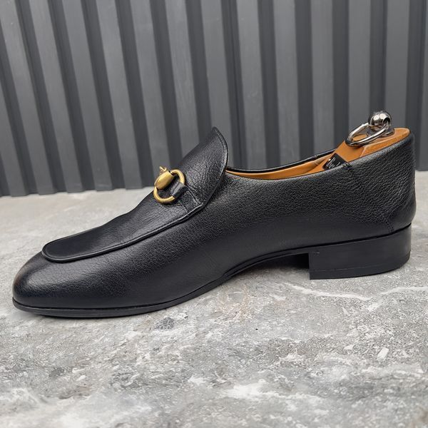 Brixton Horsebit Collapsible Heels Loafers Black Leather