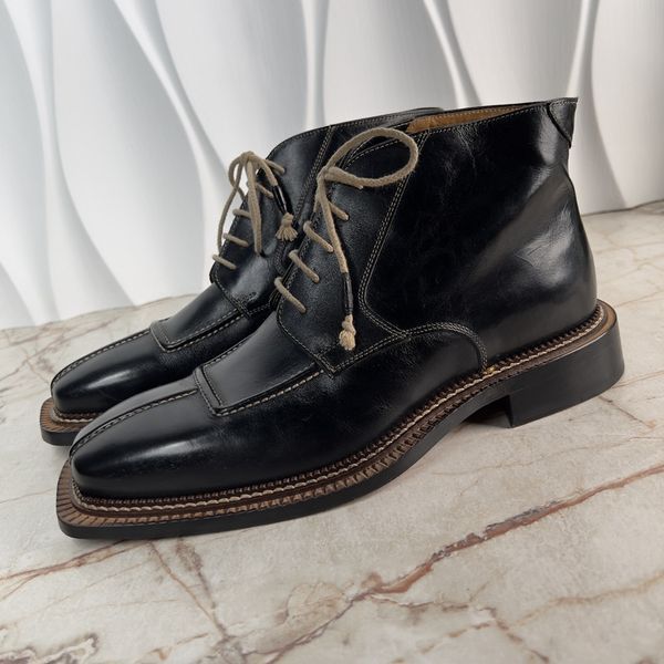 Boots Black Leather line Calzoleria Norvegese