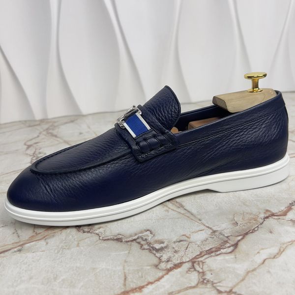 Estate Loafers Blue Grain Leather