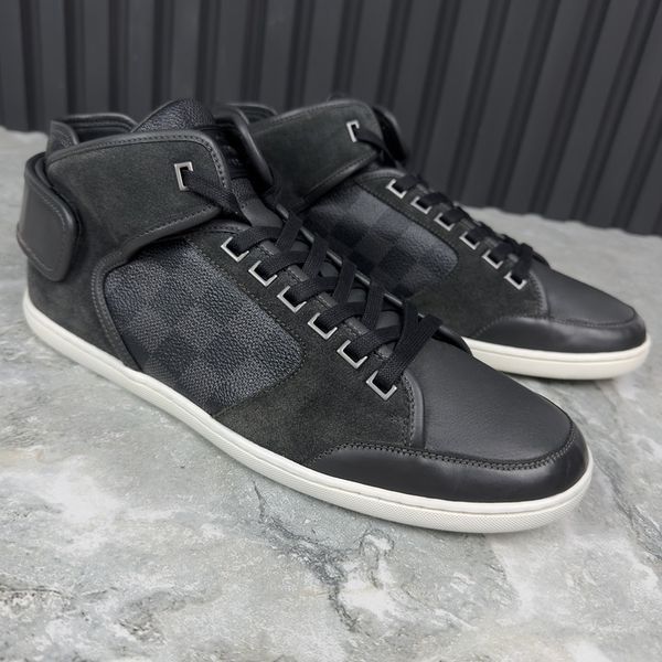 Damier Sneakers Graphite Canvas Gray Suede
