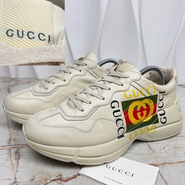 Rhyton Logo Sneaker Beige Leather