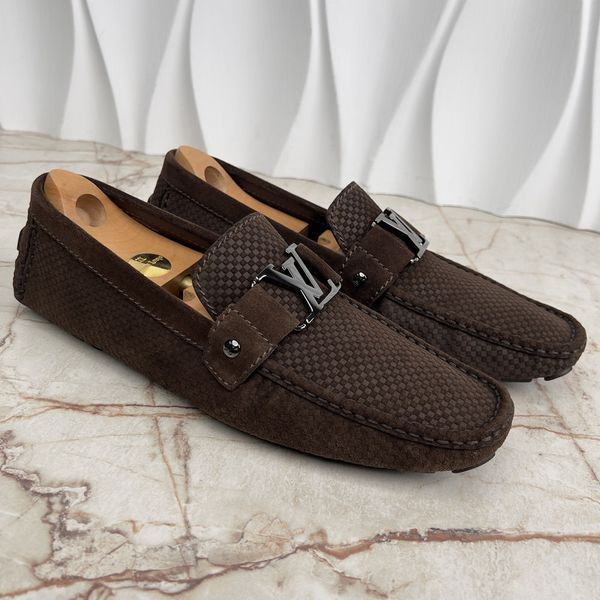 Monte Carlo Moccasins Damier Brown Suede