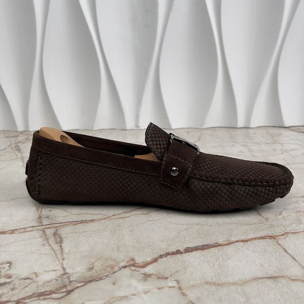 Monte Carlo Moccasins Damier Brown Suede