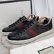 Ace Web Sneakers Black Crocodile Leather