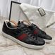 Ace Web Sneakers Black Crocodile Leather