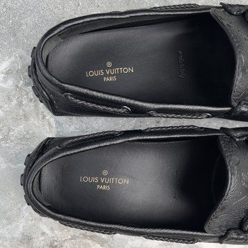 Raspail Moccasins Embossed Monogram Black Leather