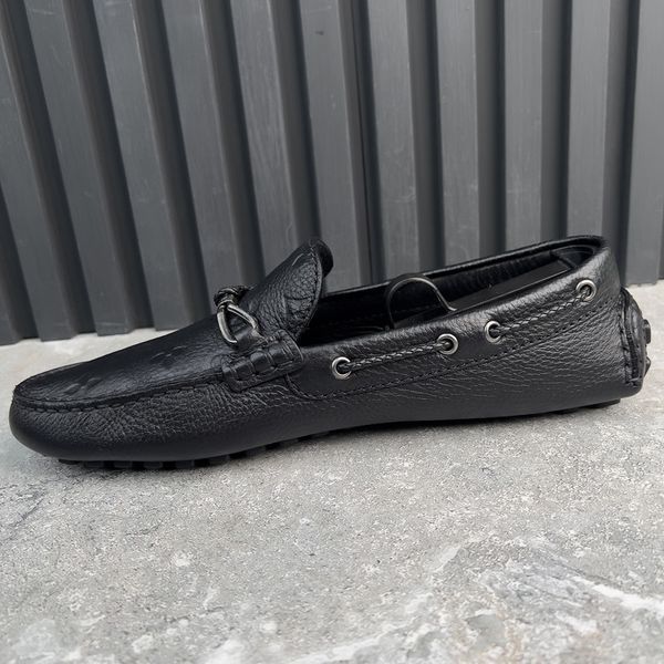 Raspail Moccasins Embossed Monogram Black Leather