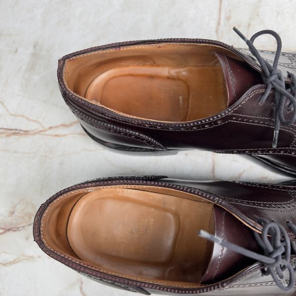 Medallion Cap Toe класичне взуття броги коричневі шкіряні Shell Cordovan 3828 фото