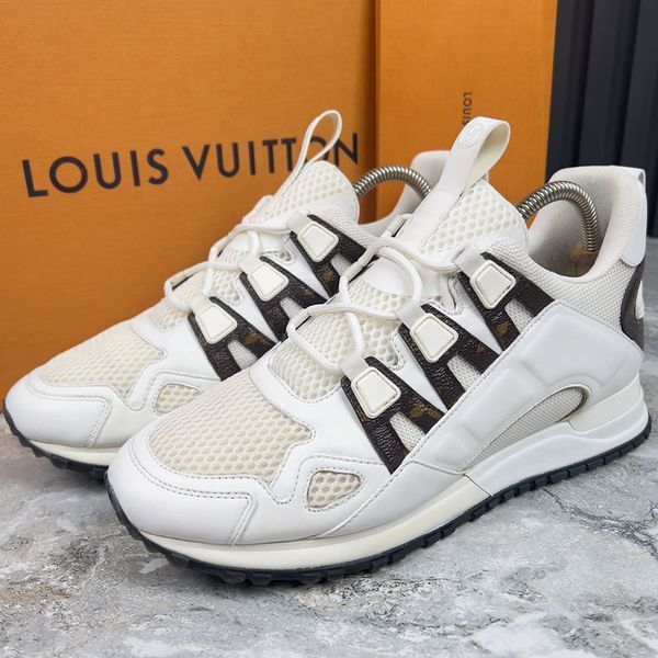 Sneakers White Mesh Monogram Leather