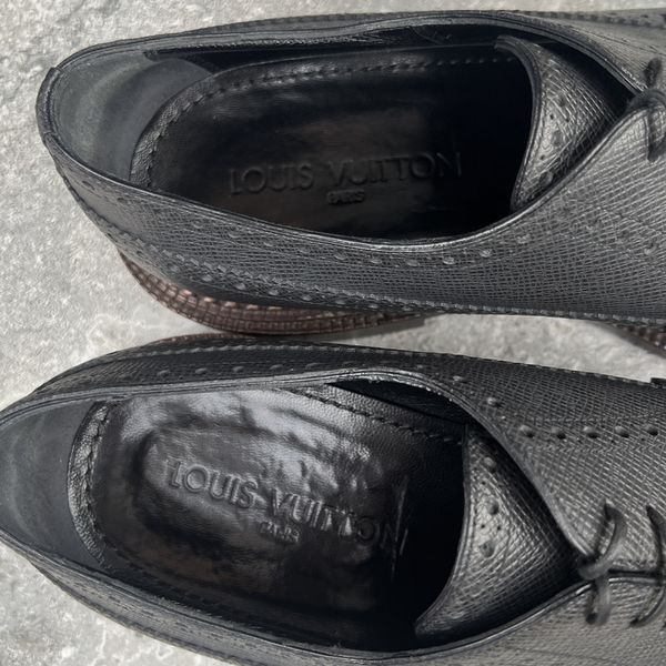 Wingtip Dress Shoes Derby Brogue Gray Taiga Leather