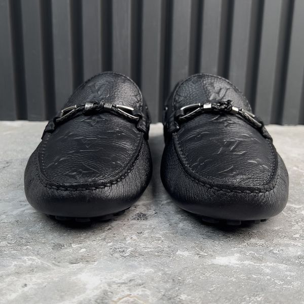 Raspail Moccasins Embossed Monogram Black Leather