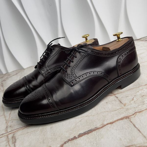 Medallion Cap Toe класичне взуття броги коричневі шкіряні Shell Cordovan 3828 фото